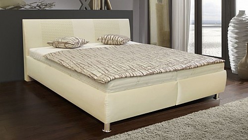 Bílá postel EMILIA 2 180x200 cm vč. roštu a ÚP