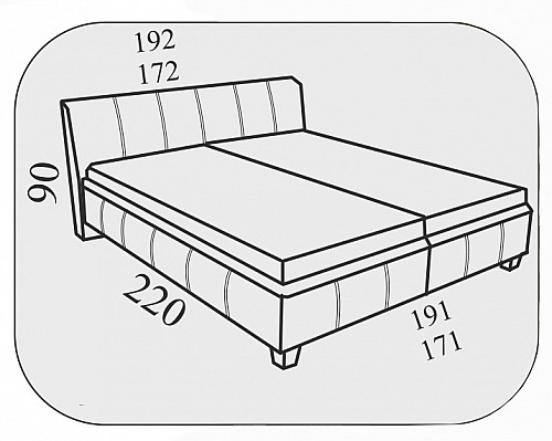 Partnerská postel SALSA 180x200 s úp