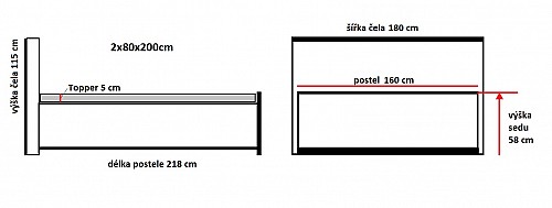 Čalouněná postel CALLE 160x200 cm