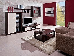 Moderní prosklená obývací stěna s dostatkem úložného prostoru NICO 