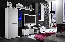 Stěna do obývacího pokoje se stylovým LED osvětlením SAMARA