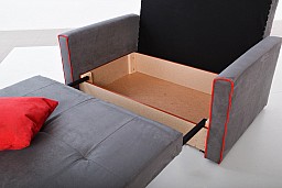 Malý rozkládací čalouněný gauč s úložným prostorem VIVA II