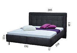 Čalouněná manželská postel EVELÍNA 2 180 cm vč. roštu a ÚP